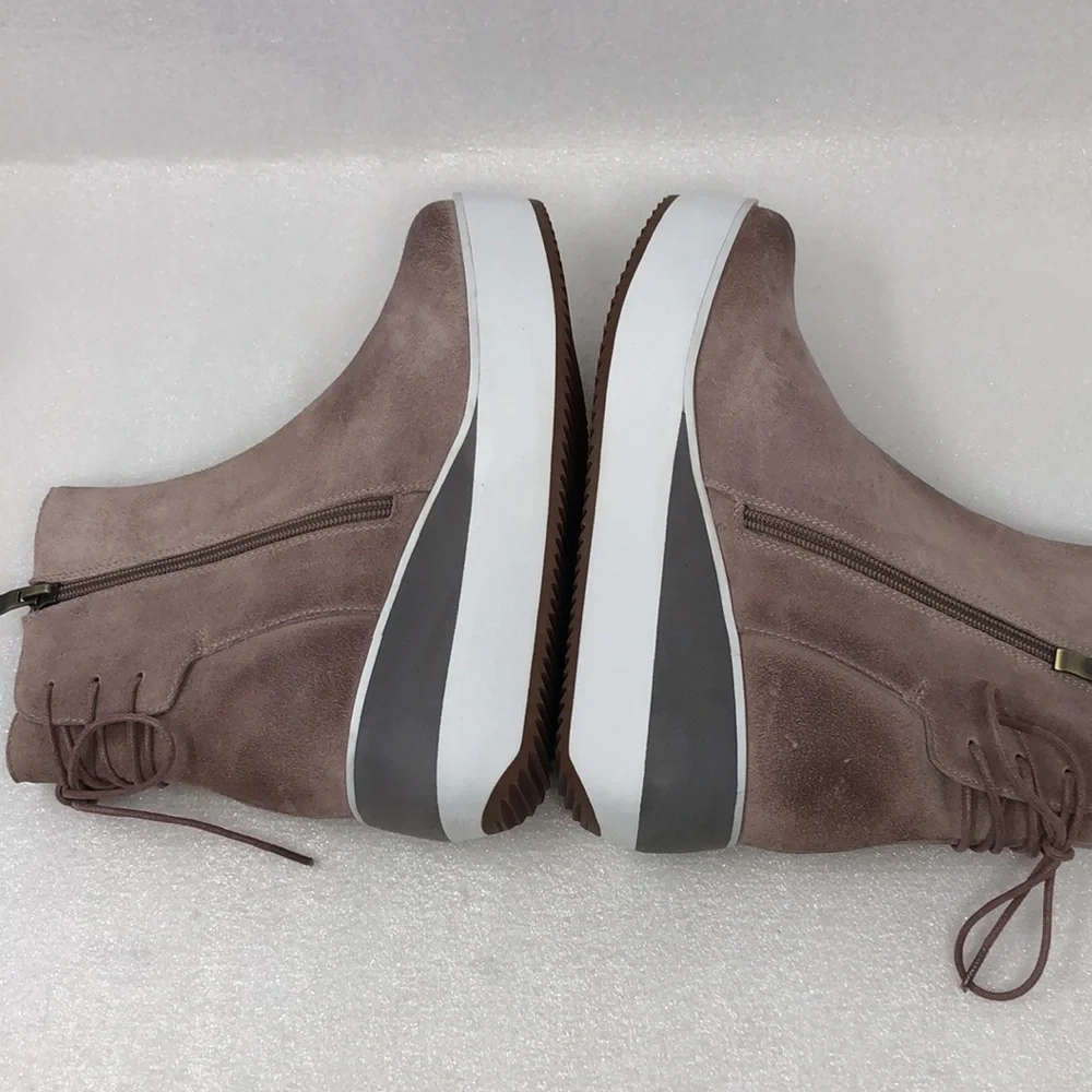 NEW Antelope Boots Fran Wedge Boot Blush Pink Suede Leather Platform Size 38 - Picture 5 of 15